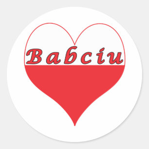 Babciu Polish Heart Classic Round Sticker