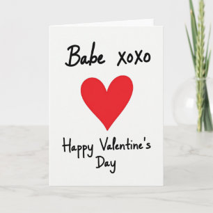 Babe Happy Valentines Day Card