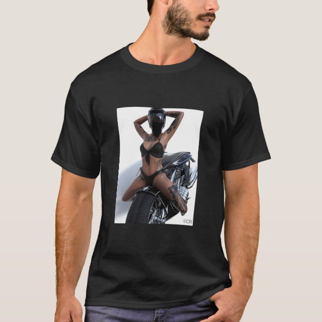 babe on bike T-Shirt (Front)