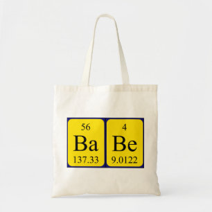 Babe periodic table name tote bag