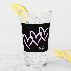 Babe Triple Heart Glass Tumbler