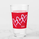 Babe Triple Red Heart Tumbler<br><div class="desc">A Triple heart red tumble glass cup. Great to give to your special Babe. Edit text to change name or edit colour of background. 
Drink with love in mind.</div>