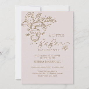 Babee, Bee Invitation, Bee theme Baby Shower,  Invitation