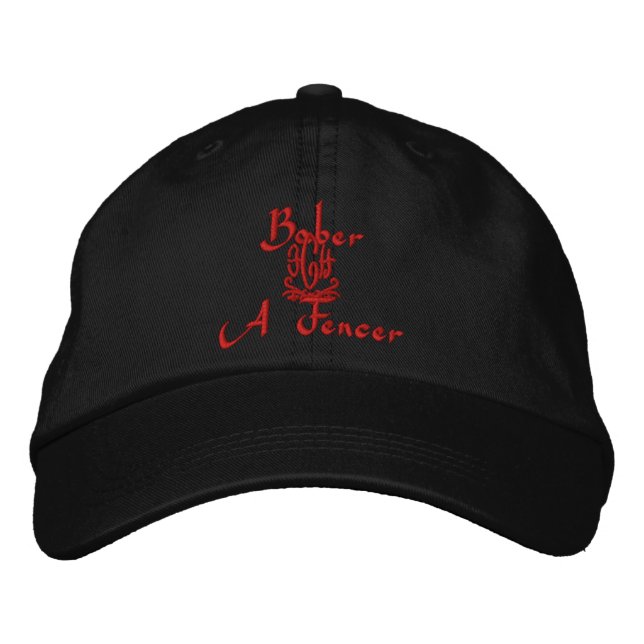 Baber Name With Gaelic Meaning Black Embroidered Hat (Front)