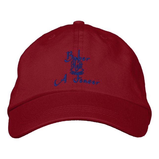 Baber Name With Gaelic Meaning Red Embroidered Hat (Front)