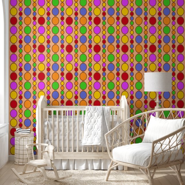 Babes Beads Bright Brown on Peach Wallpaper (Kids)
