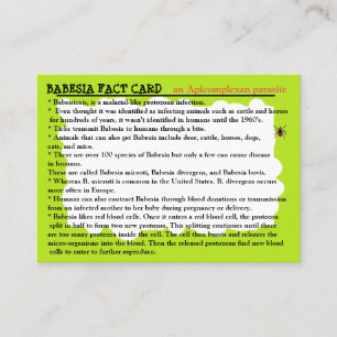 Babesia Fact Educational Card