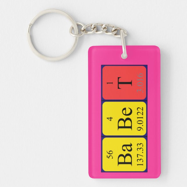 Babet periodic table name keyring (Front)