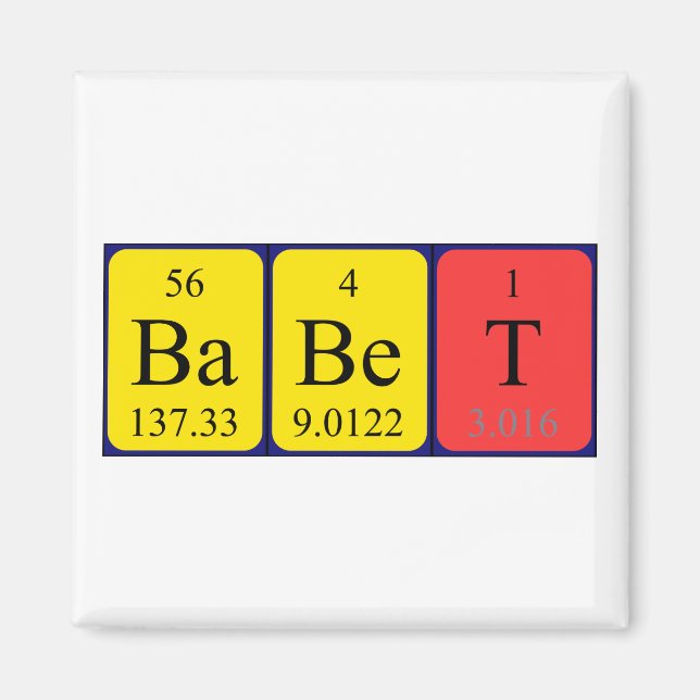 Babet periodic table name magnet (Front)