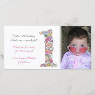 Babies 1st Birthday Thank You Photo Card