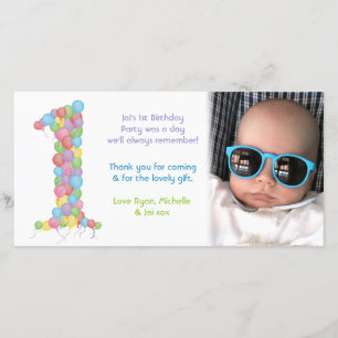 Babies 1st Birthday Thank You Photo Card