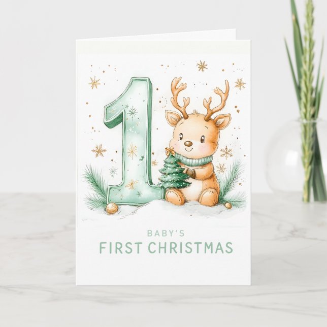 Babies 1st Christmas Holiday Card (Front)