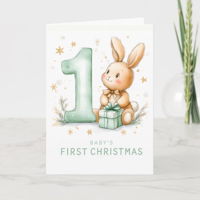 Babies 1st Christmas Holiday Card (Front)
