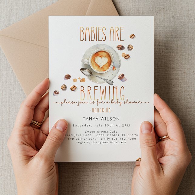 Babies Are Brewing Twin Coffee Baby Shower Invitation (Babies are brewing, invitation)