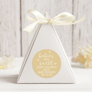Babies Are Sweet Baby Shower Minimalist Yellow Classic Round Sticker