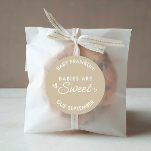 Babies are sweet Baby shower Party favour Classic Round Sticker