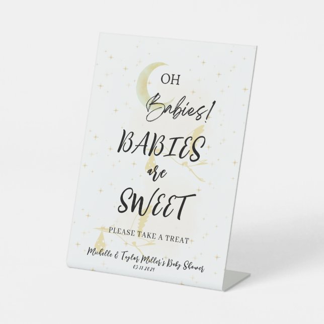 Babies are Sweet Baby Shower Pedestal Sign (Front)