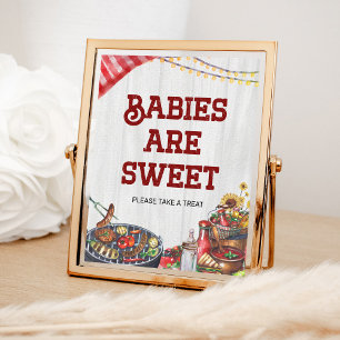 Babies are Sweet BBQ Backyard Baby Shower Favors Poster