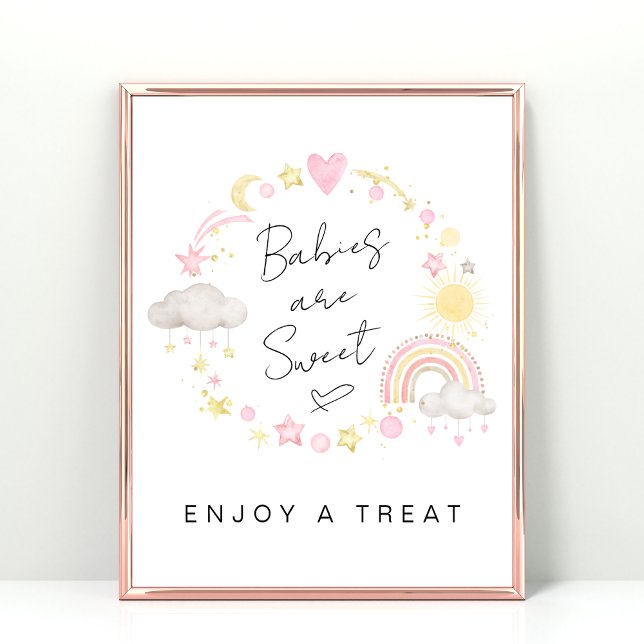 Babies Are Sweet Boho Baby Girl Shower Treat Poster (Creator Uploaded)