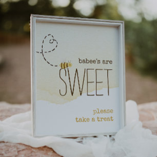 "Babies Are Sweet" Bumble Bee Baby Shower Favours Poster