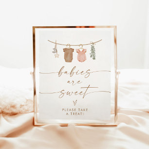 Babies Are Sweet Dessert Sign   Boho Gender Reveal