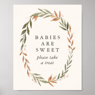 Babies Are Sweet Elegant Fall Wreath Baby Shower Poster