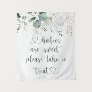 Babies are Sweet Eucalyptus Baby Shower Tapestry