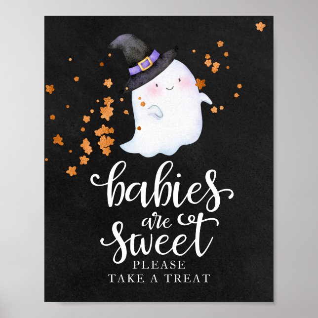 Babies are Sweet Halloween Baby Shower Sign (Front)