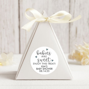 Babies Are Sweet Minimalist Baby Shower Classic Round Sticker