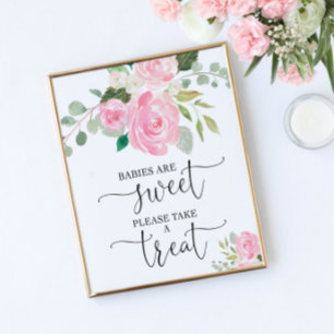 Babies are sweet please take a treat favours sign