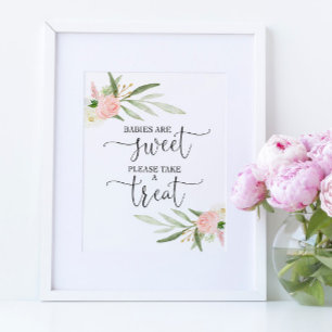 Babies are sweet please take a treat favours sign