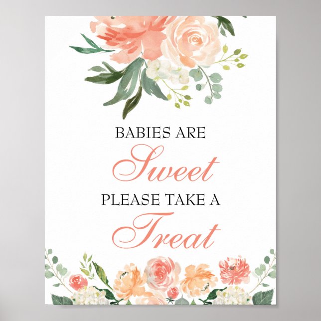 Babies are Sweet Please take a Treat Floral Sign (Front)