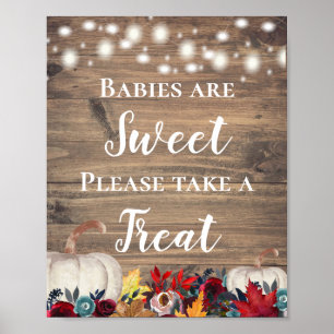 Babies Are Sweet Rustic Pumpkin Thanksgiving Favor Poster