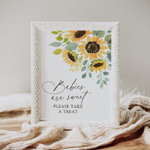 Babies are Sweet Sunflower Baby Shower Sign