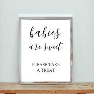 Babies Are Sweet Take a Treat Baby Shower Poster