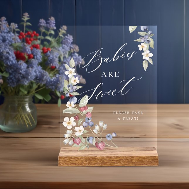 Babies Are Sweet Take A Treat Berries & Flowers Acrylic Sign (Babies Are Sweet Take A Treat Berries & Flowers Acrylic Sign)