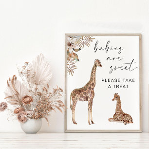Babies Are Sweet Take A Treat Giraffe Shower Sign