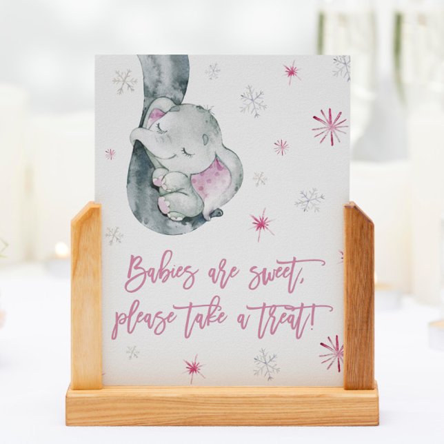 Babies Are Sweet Take A Treat Pink Elephant Favour Poster (Creator Uploaded)