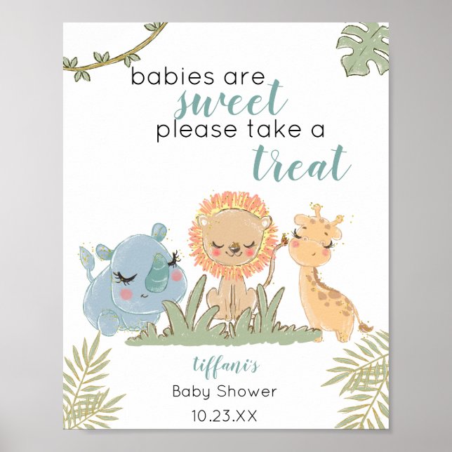 Babies are Sweet Take a Treat Safari Animal Poster (Front)