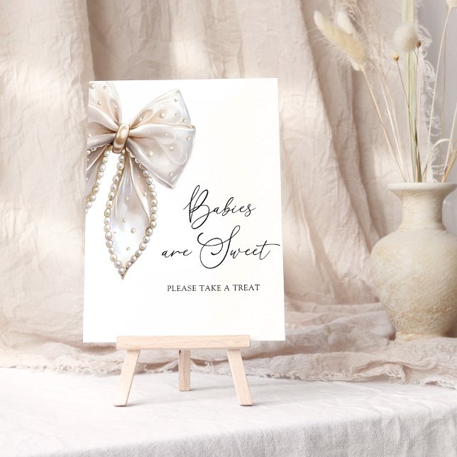 Babies Are Sweet Take a Treat White Pearl Bow Poster (Creator Uploaded)