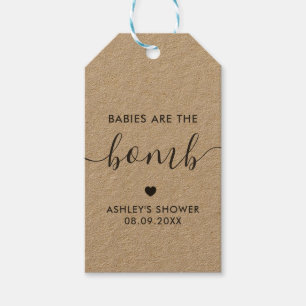 Babies are the Bomb Gift Tag, Kraft Baby Shower Gift Tags