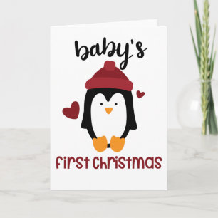 Babies First Christmas Merry Christmas Penguin Card