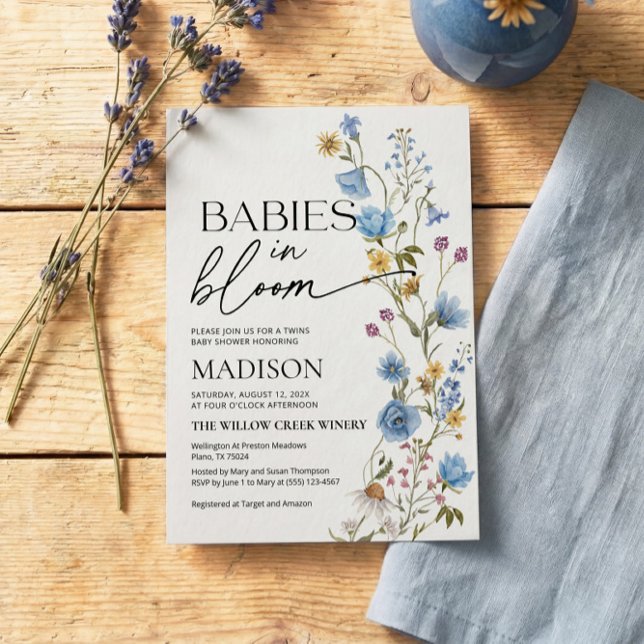 Babies in Bloom  | Twins Baby Shower Invitation (Creator Uploaded)