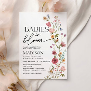 Babies in Bloom Twins Baby Shower Invitation