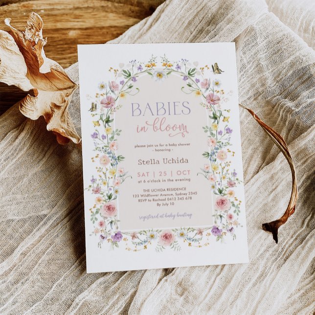 Babies in Bloom Wildflower Twin Baby Shower Invitation (Creator Uploaded)