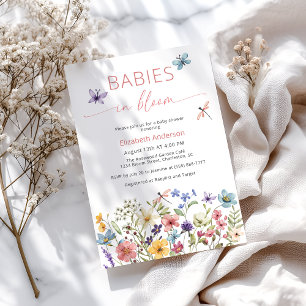 Babies in Bloom Wildflower Twin Shower Invitation