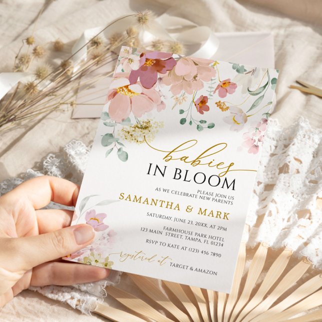 Babies in Bloom Wildflowers Twins Baby Shower Invitation (Creator Uploaded)