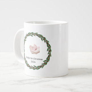 Babies (Kelly’s) 1st Christmas Customizable Large Coffee Mug