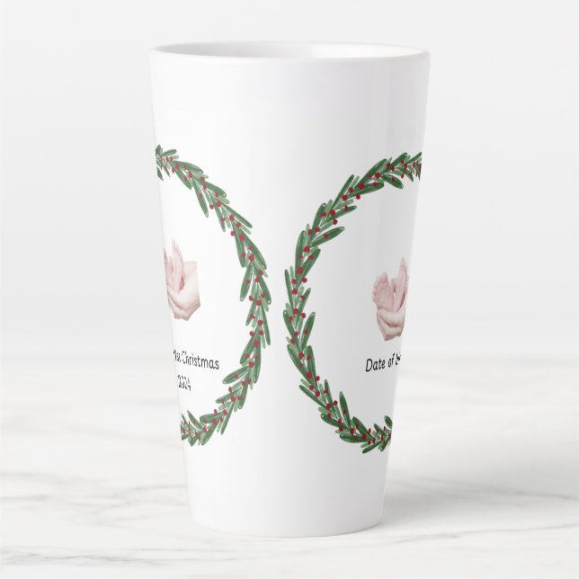 Babies (Kelly’s) 1st Christmas Customizable Latte Mug (Front)