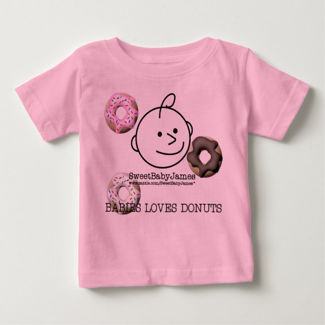 Babies Loves Doughnuts Baby T-Shirt (Front)